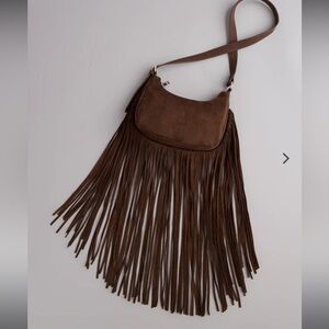 Brown Fringe Shoulder Bag